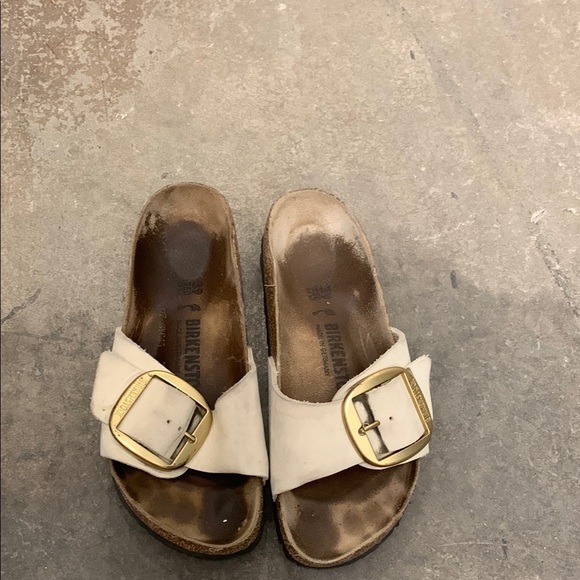 Birkenstock Cream big buckle Madrid sandals - Picture 1 of 4